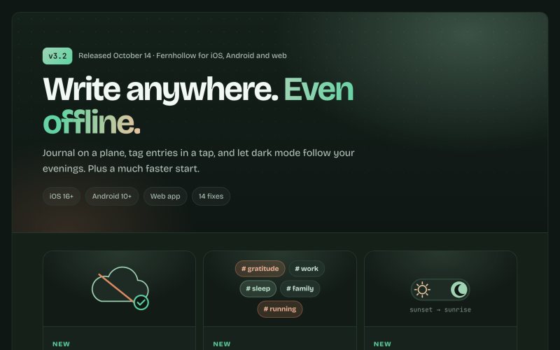 Preview of Fernhollow 3.2 — release notes