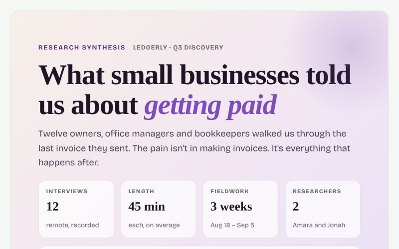 Preview of Customer interviews — what we heard